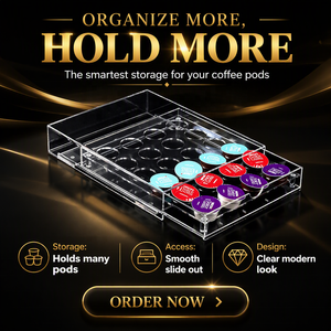 ลิ้นชักอะคริลิคใสแบบตั้งสำหรับเก็บแคปซูล <span class=keywords><strong>Dolce</strong></span> <span class=keywords><strong>Gusto</strong></span> บรรจุได้ 24 แคปซูล ที่วางแคปซูลกาแฟอเนกประสงค์ - Product Image 6