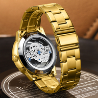 Binbond B3030 3030 étanche mâle en acier inoxydable Quartz pleine conception de poignet doré grand cadran calendrier lumineux pour montres pour hommes