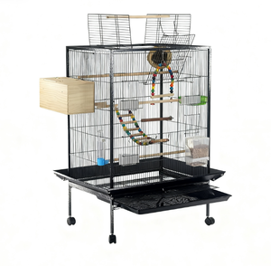 Cages à oiseaux en fer coulissant horizontal grandes cages à oiseaux pliables expédition facile pour perroquet <span class=keywords><strong>Cage</strong></span> confortable en fil d'acier inoxydable - Product Image 3