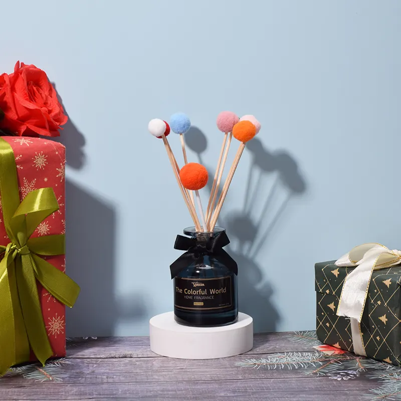 卸売黒繊維クリスマスディフューザーリードスティック、香りのよいリードディフューザーセット家の装飾クリスマス装飾ギフト