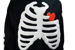 Sudadera Deportiva HG20 Personalizada, Corte Regular, Alta Calidad, Cuello Redondo, Diseño de Esqueleto, para Hombre, Otoño - Product Image 3