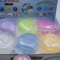 Balle anti-stress en TPR translucide à l'huile de coco, jouet sensoriel souple pour enfants et adultes, boîte de 12 pièces