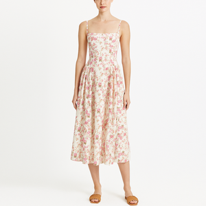 Custom di alta qualità moda estiva Casual impero vita Midi lunghe donne da donna slip abiti con stampa floreale - Product Image 1