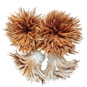 Plumes de coq teintes de 4-6-8 pouces, plumes de poulet enfilées, plumes de selle, plumes de <span class=keywords><strong>cou</strong></span>, matériaux pour la pêche à la mouche, la fabrication de mouches - Product Image 1