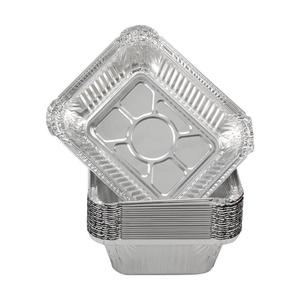 Disposable Aluminum Foil <b>Lunch</b> Box 430ml Rectangle Takeout Container For Picnic - Product Image 3