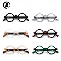 Lunettes Rétro Rondes en PC pour la Lecture Quotidienne, Branches Effet Écaille de Tortue, Monture Circulaire Vintage, Verres Anti-Lumière Bleue Tendance, Verre Transparent