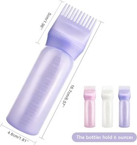 Bouteille en plastique dégradée de 6 oz, outil classique de coiffure pour salon, vide, idéale pour la teinture capillaire et les sérums de soin de la peau - Product Image 3