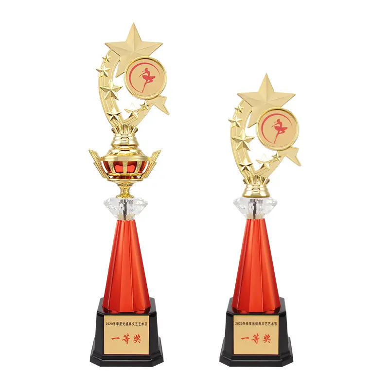 Piala Penghargaan Grammy Kustom Harga Grosir Kompetisi Seni Tari Siswa Piala Plastik dengan Bintang