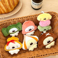 En gros Porte-clés en peluche chiot Oden Kawaii, mini chien en peluche doux, breloque de sac, pendentif décoratif mignon pour sac à dos, cadeau
