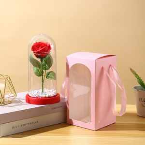 Rosa Incantata con Luce LED in Cupola di Vetro Placcata in Oro 24K, Lampada con Fiore Eterno, Regalo di San Valentino per Lei, Mamma, Moglie - Product Image 6