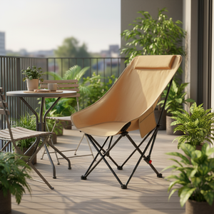 <b>Camping</b> Furniture Three-Position Adjustable High Back <b>Moon</b> <b>Chair</b> Portable Folding Beach Fishing <b>Chairs</b> with Side Pockets - Product Image 5