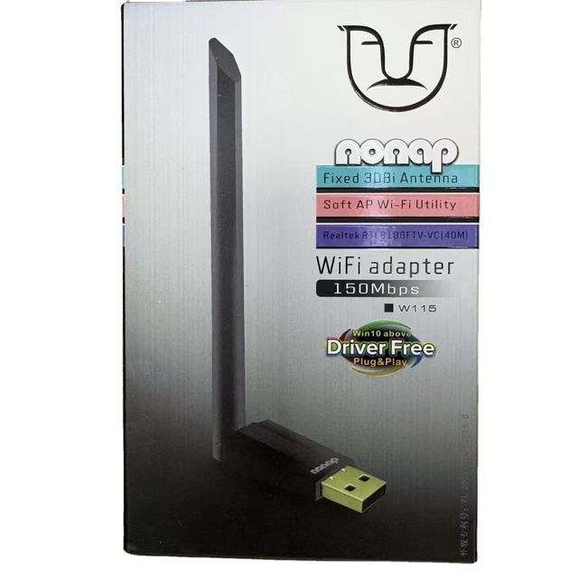 W115 150Mbps USB WiFi Adapter External Antenna Wireless Network Card for Desktop Laptop