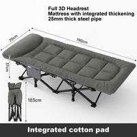 Lits pliants de conception moderne haut de gamme avec matelas en mousse à mémoire de forme luxueux, cadre en acier pour le camping en plein air et l'utilisation hospitalière