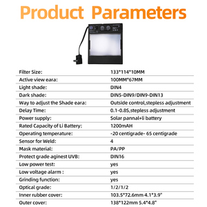 Máscara de Soldadura con Sensor de Arco Grande DIN5-DIN13, Oscurecimiento Automático Solar, TIG MIG MMA, Color Real, Ventana Grande 100*67MM - Product Image 6