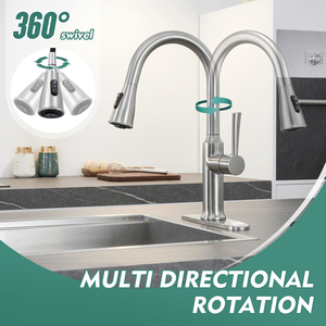 304 stainless steel pull out multi-spray mode versatile functional kitchen faucet - Product Image 3