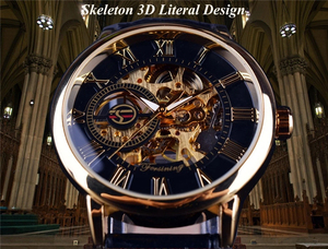 Reloj de Pulsera FORSINING GMT838 para Hombre, Reloj Mecánico Automático de Lujo con Esqueleto, de Acero Inoxidable - Product Image 3