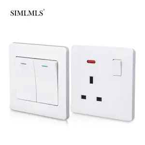 Indoor PC panel universal wall power switch with neon light 5-pin multi-function extension wall socket