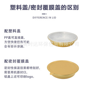 Meishida Aluminum <b>Foil</b> <b>Container</b> Round 350ml With Lid Disposable Food Storage Microwave Safe - Product Image 2