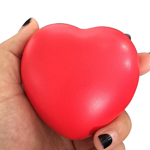 Custom Promotional Heart Shape PU Stress <b>Ball</b> with Logo Imprint 7*7*5cm Unisex - Product Image 2