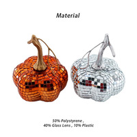 Ornement boule disco citrouille d'Halloween, nouvelle décoration d'intérieur, lanterne en verre miroir, accessoires de photographie pour les fournitures de Noël et de fêtes