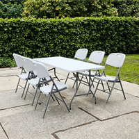 Table pliante de banquet de pique-nique en plastique d'extérieur moderne meubles de restauration en gros pour cour cuisine hôpital salle à manger hôtel utilisation