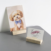 Porte-cartes en marbre naturel et travertin, support de présentation pour cartes de visite et cartes d'identité, pour la décoration de la maison et du bureau