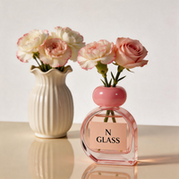 Ensemble de flacons vides pour diffuseur de parfum, aromathérapie, 75 ml, rose et jaune teinté, forme donut