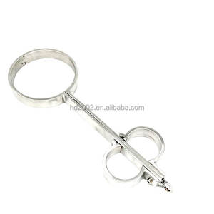 Nero imperatore nuovo in acciaio inox collo a mano trattenuta per uomini <span class=keywords><strong>e</strong></span> donne sesso manette giocattoli per adulti all'ingrosso - Product Image 3