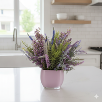 Buket Bunga Lavender Buatan Warna Ungu Campuran, Rangkaian Lavender Palsu dengan Sentuhan Alami untuk Dekorasi Meja Rumah Gaya Farmhouse
