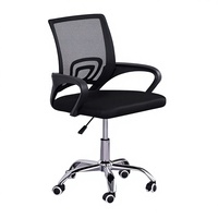 Chaise de bureau ergonomique pour personnel et étudiants, avec dossier, dossier respirant en maille, cadre en acier, roulettes pivotantes et accoudoirs