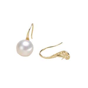 S925 Silver DIY Pearl Accessories 2445 Hollow Bracket Ear <b>Hook</b> with 9-11mm Flat Beads for Nail <b>Earrings</b> - Product Image 3