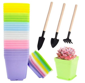 Macetas <span class=keywords><strong>de</strong></span> flores para guardería, macetas <span class=keywords><strong>de</strong></span> escritorio <span class=keywords><strong>de</strong></span> plantas suculentas <span class=keywords><strong>de</strong></span> plástico, paleta <span class=keywords><strong>de</strong></span> decoración para el hogar, herramientas cuadradas <span class=keywords><strong>de</strong></span> colores caramelo - Product Image 1