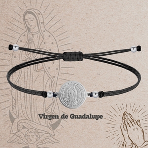 Brazalete DE LA Virgen de Guadalupe con cuentas de acero inoxidable religioso católico - Product Image 2