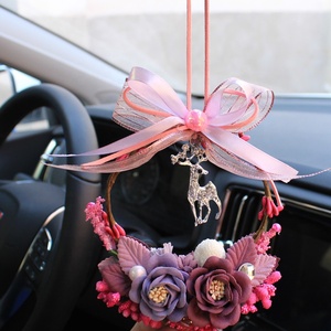 Guirnalda de Flores de Cristal Hecha a Mano de Lujo, Estilo Moderno Brillante, Decoración Interior para Automóvil, Accesorio Ornamental para Mujer - Product Image 1