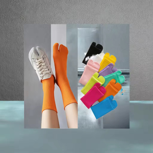<span class=keywords><strong>Chaussettes</strong></span> <span class=keywords><strong>japonaises</strong></span> en coton respirant à deux <span class=keywords><strong>doigts</strong></span>, style tongs, à bout fendu, tricotées, pour l'été - Product Image 2