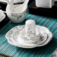 Service de table en céramique Jingdezhen, couleur sous-glaçure 2026, comprenant un bol à plantes et un ensemble de baguettes, bols et assiettes en porcelaine à base d'os, compatible micro-ondes, coffret cadeau