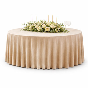 Manteles de Terciopelo Suave y Duradero <span class=keywords><strong>para</strong></span> Banquetes, Manteles de Terciopelo Prensado de Tamaño Personalizado <span class=keywords><strong>para</strong></span> Bodas y Fiestas - Product Image 6