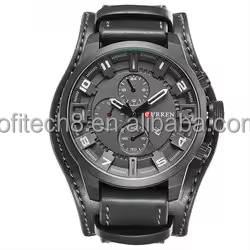 CURREN 8451 Men's High Quality Quartz Movement Stainless Steel Case Leather Strap <b>Waterproof</b> 30m Analog Wrist <b>Watch</b> - Product Image 6