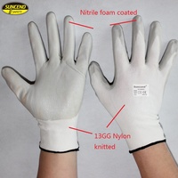 Gants de travail de sécurité antidérapants SUNCEND en nitrile micro-mousse souple de haute qualité, calibre 13, revêtement palmaire, vente en gros