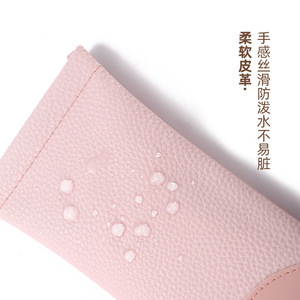 Estuche para gafas de cuero rosa, funda protectora portátil con cierre automático rectangular para hombres y mujeres, primavera 2022 - Product Image 1