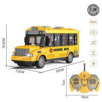Bus scolaire télécommandé 4 canaux à l'échelle 1:30, 4 roues motrices avec lumières, 27 MHz, portée de contrôle de 10-15 m, prêt à l'emploi pour les enfants de 3 ans et plus