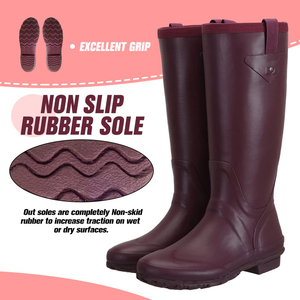 YL-25142 không thấm nước đầu gối-cao su tự nhiên Wellington khởi động cho phụ nữ làm vườn & Ngoài trời-thoải mái đệm đế (ODM/OEM) - Product Image 6