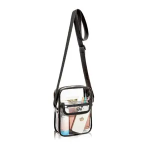 Custom Print PVC Crossbody Bag For Concert Stadium Approval Shoulder Bags For Women And Men Waterproof Transparent Messenger Bag
