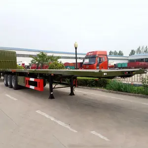 CIMC Cheap 2 3 4 axle 40ft or 20ft trailer container flatbed truck trailer and 60tons 80tons container semi trailer for sale