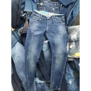 dlo fashion stock cut label second-hand jeans manufacture cheap stocklots men and women mix it used jeans mix lot jeans