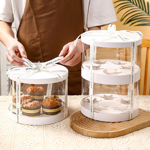 Caja Redonda Transparente de Doble Capa para Pasteles, Ideal para Regalos de Cumpleaños y San Valentín, Caja de Embalaje para Pasteles y Postres - Product Image 4