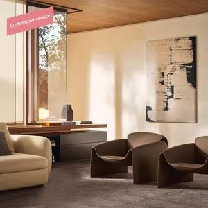 Canapé gonflable de salon en cuir style nordique, avec bras rempli, moderne, luxe exclusive, fauteuil