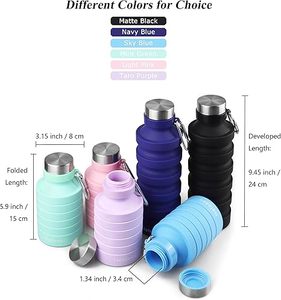 Botella de Agua Deportiva de Silicona Plegable Reutilizable de 800 ml con Diseño Portátil y Hebilla de Montañismo - Product Image 6