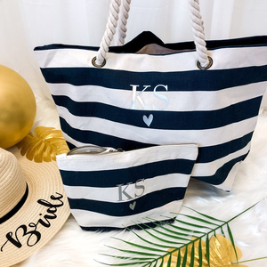 กระเป๋าผ้าแคนวาสลายทางสำหรับฤดูร้อน กระเป๋าสะพายไหล่ กระเป๋าช้อปปิ้ง ของชำร่วยงานแต่งงาน พร้อมสกรีนโลโก้ตามสั่ง ขายส่ง - Product Image 5