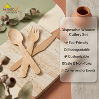 Lot de Couverts Jetables en Bois Naturel de Bouleau – Cuillère, Fourchette, Couteau – Écologiques et en Gros pour la Restauration Professionnelle
